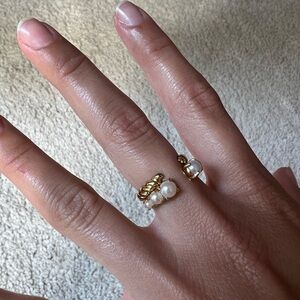 Stella & Dot Hannah Pearl Ring Set